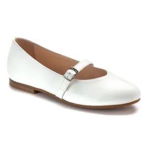 1047 - White Soft Leather Strap for Girl by London Kids