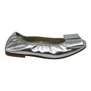 1412 - Silver Soft Leather Flats for Girl/Teen/Women by London Kids