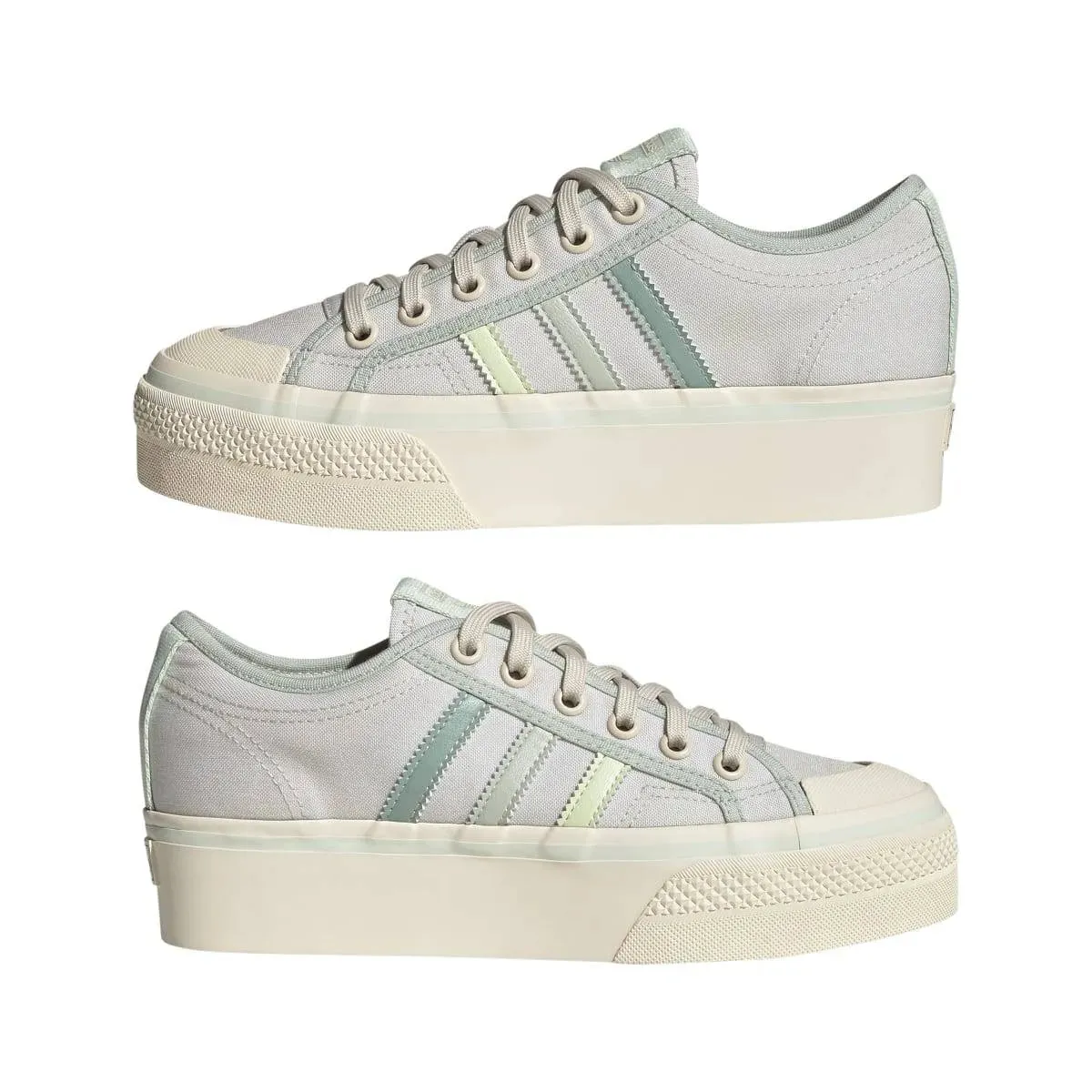 ADIDAS NIZZA PLATFORM WMN`S White/Lime Textile Sneakers