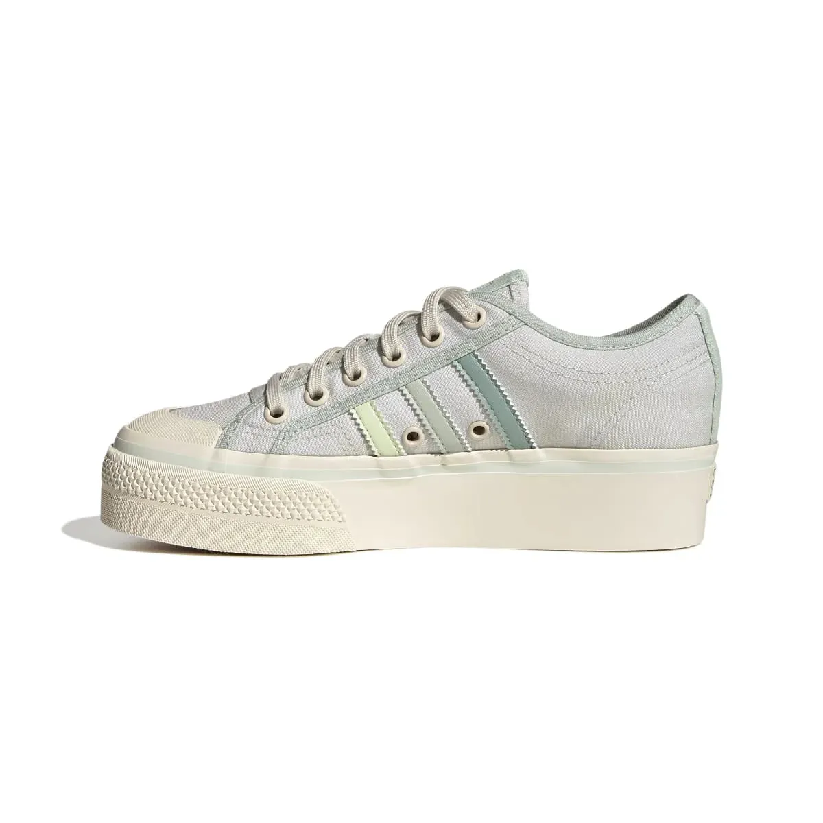 ADIDAS NIZZA PLATFORM WMN`S White/Lime Textile Sneakers