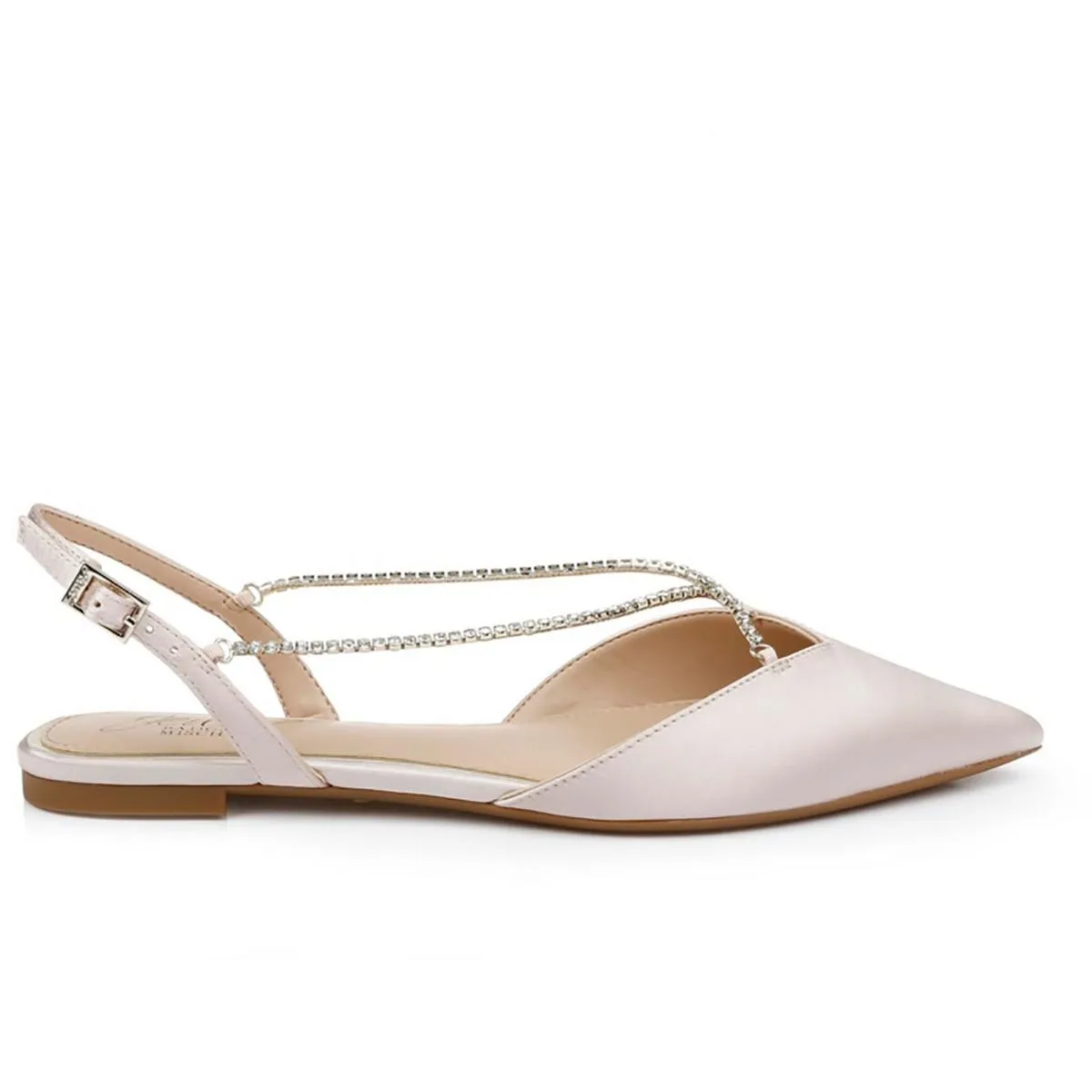 Badgley Mischka Womens Alanna Embellished Pointed Toe Flat Shoes