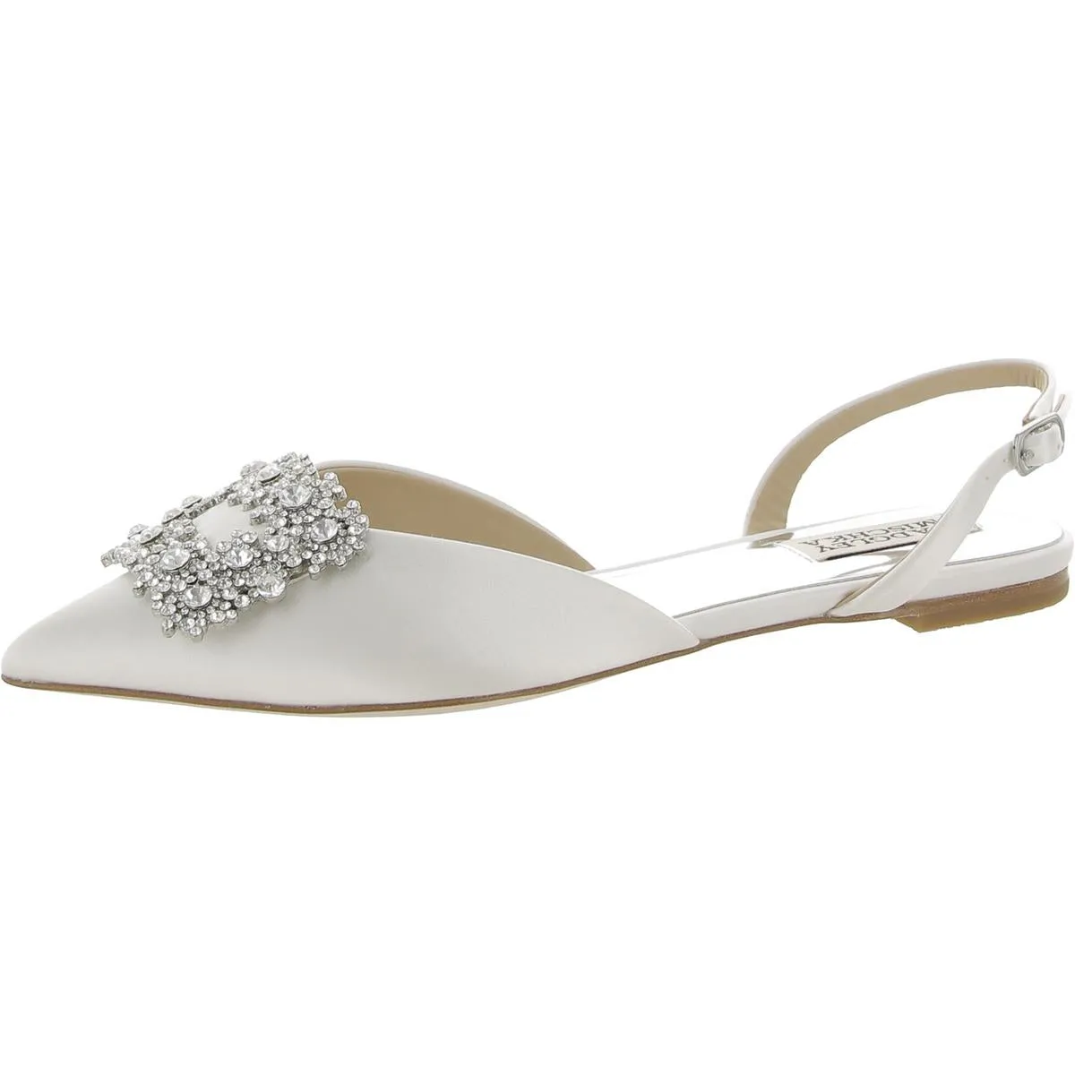 Badgley Mischka Womens Saga Embellished Pointed Toe Slingbacks