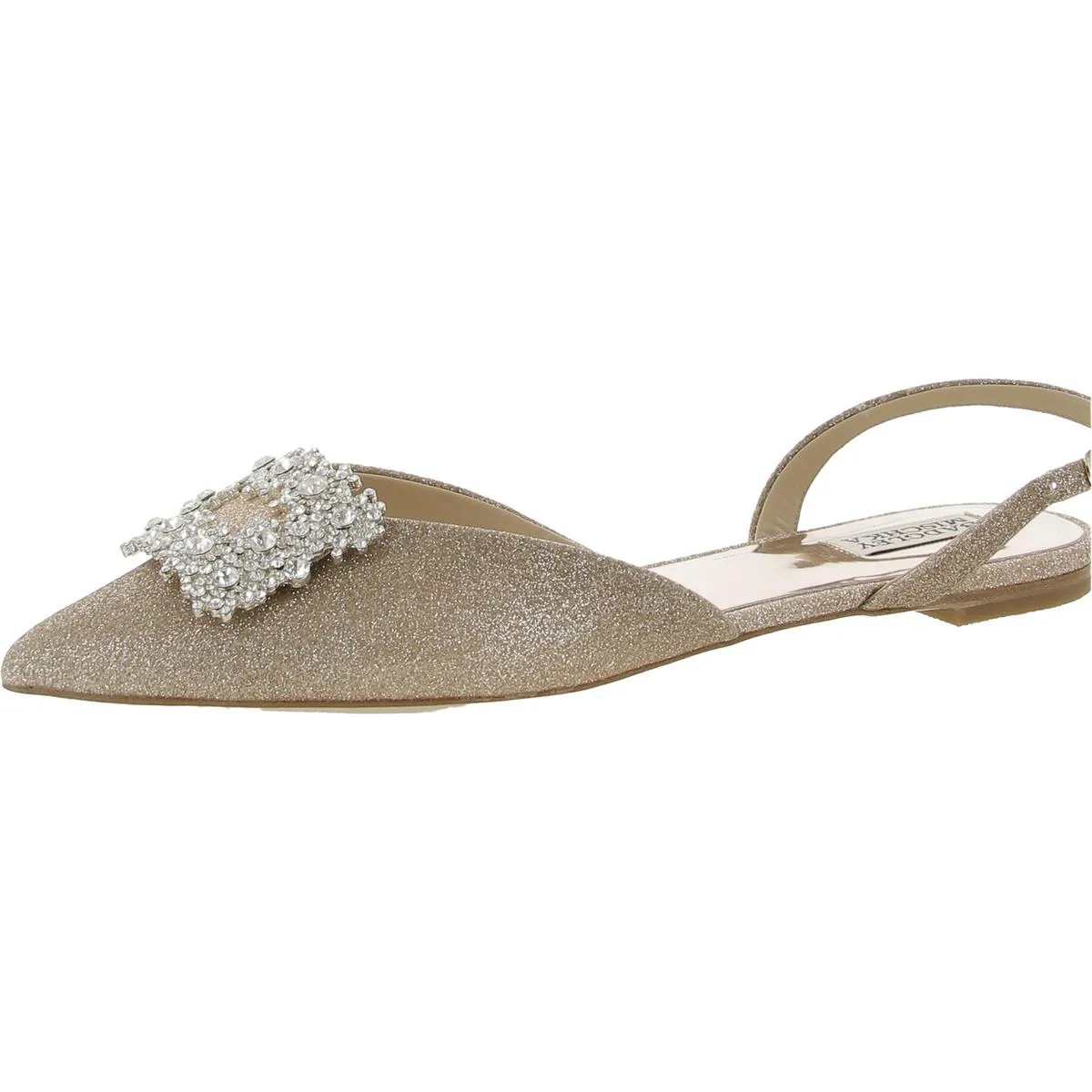 Badgley Mischka Womens Saga Embellished Pointed Toe Slingbacks