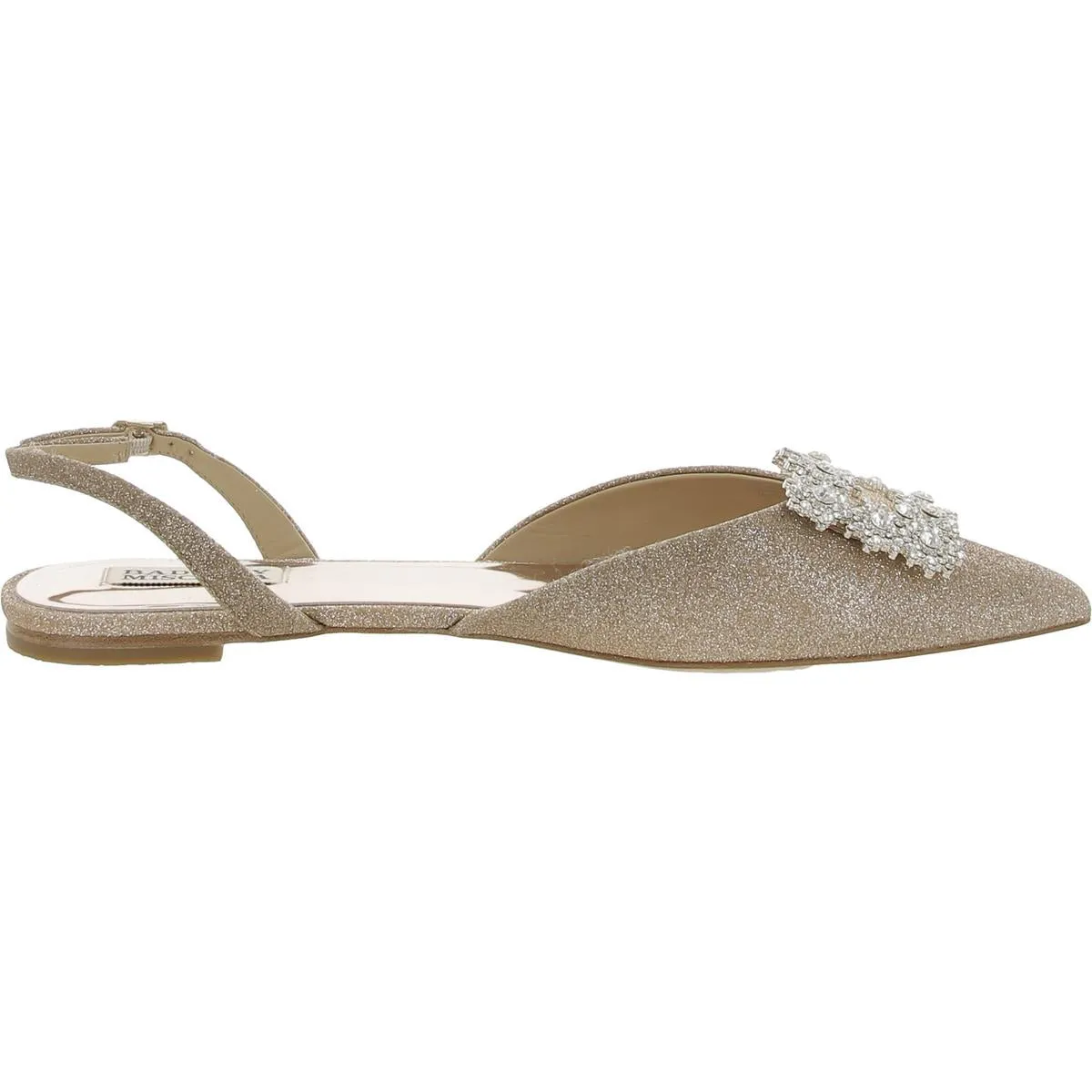 Badgley Mischka Womens Saga Embellished Pointed Toe Slingbacks