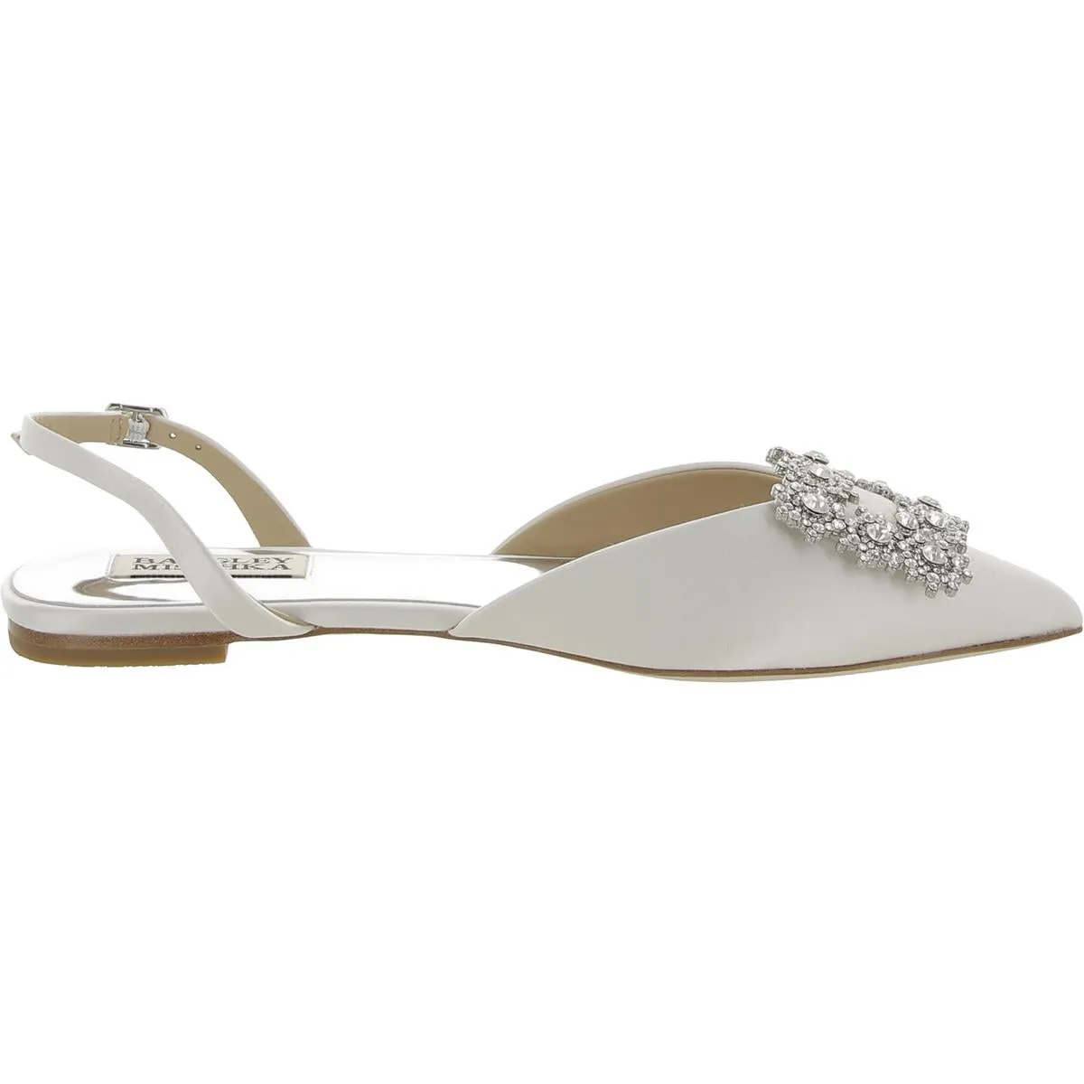Badgley Mischka Womens Saga Embellished Pointed Toe Slingbacks