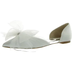Badgley Mischka Womens Satin Pointed toe Flat Shoes