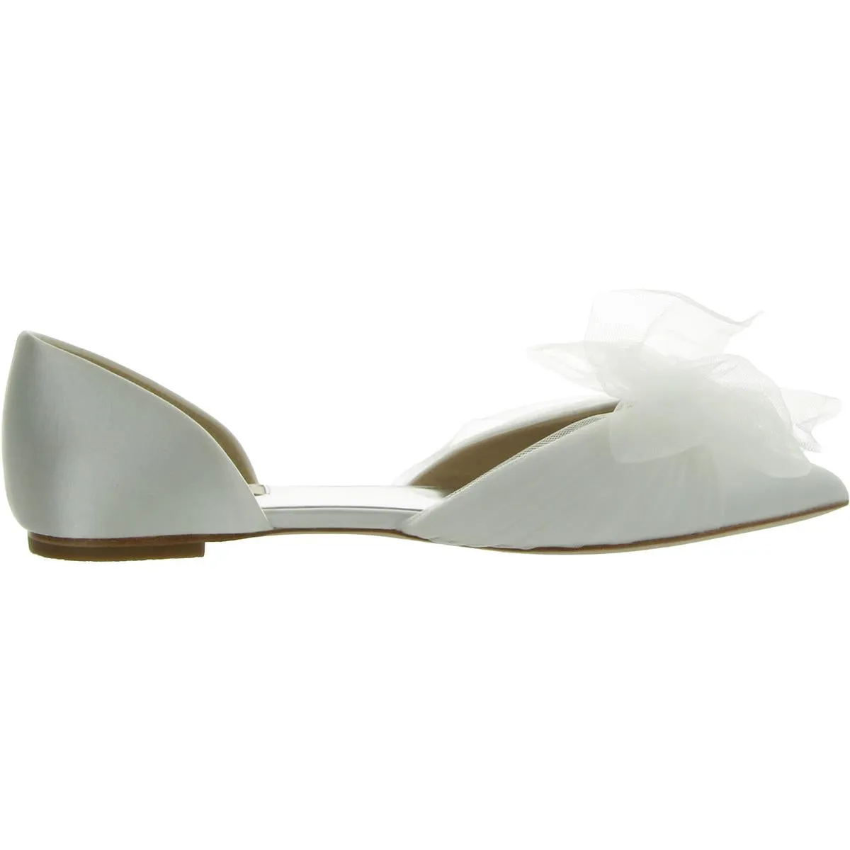 Badgley Mischka Womens Satin Pointed toe Flat Shoes