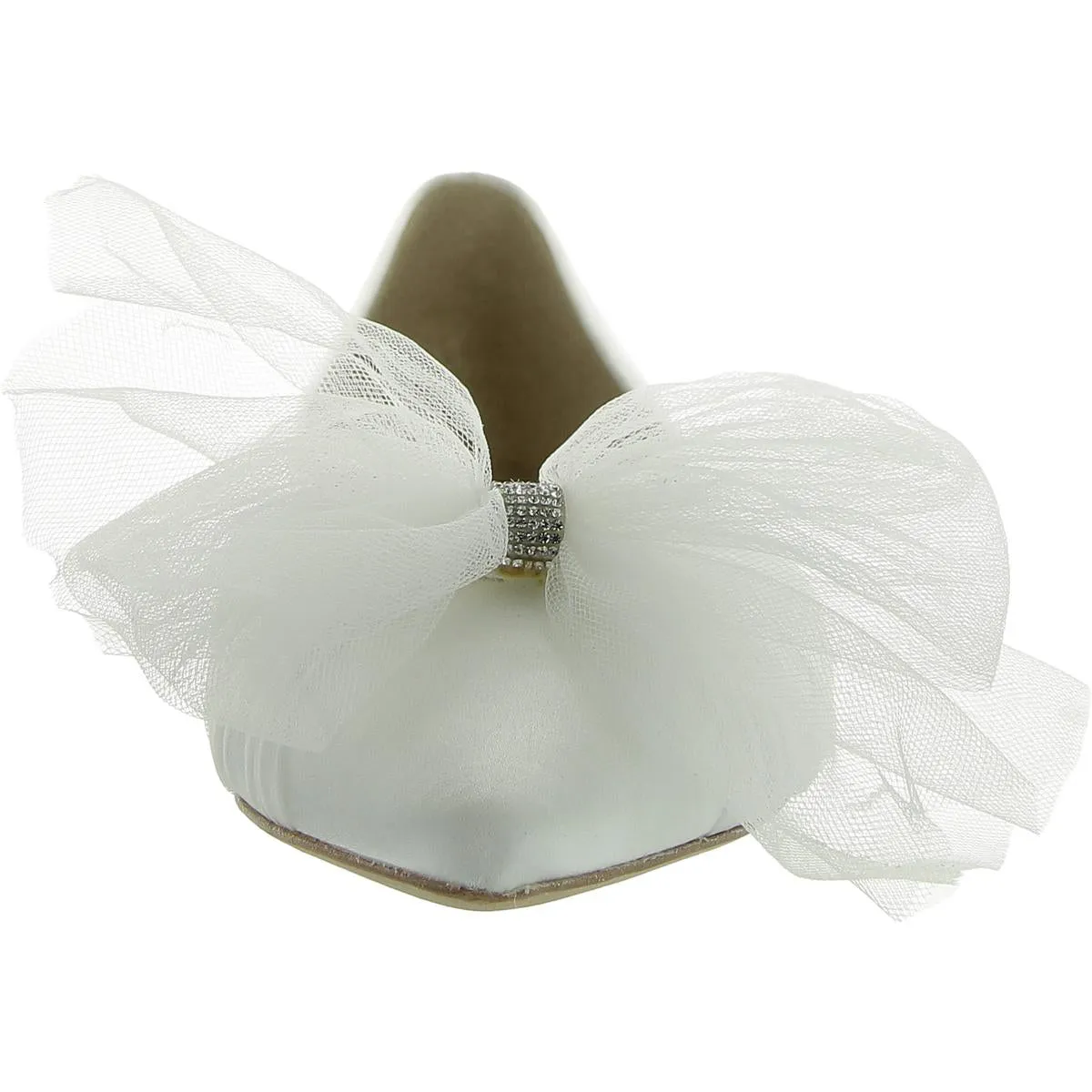 Badgley Mischka Womens Satin Pointed toe Flat Shoes