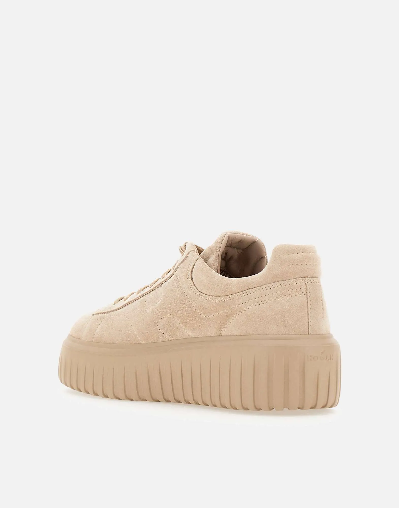 Beige Suede Striped Sneakers