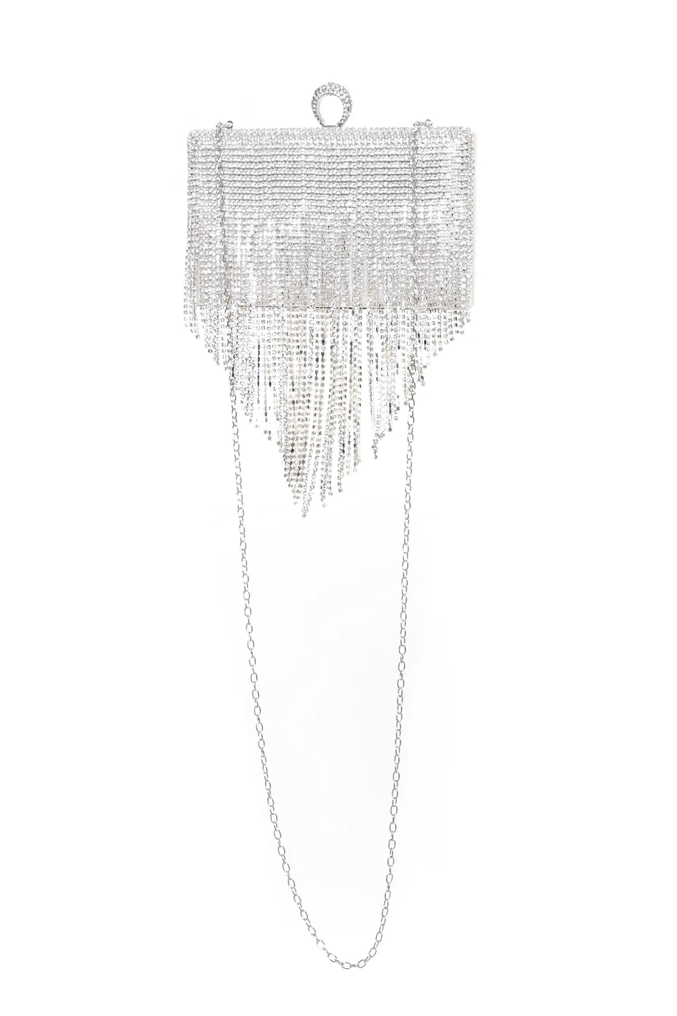 Best Night Out Waterfall Clutch - Silver