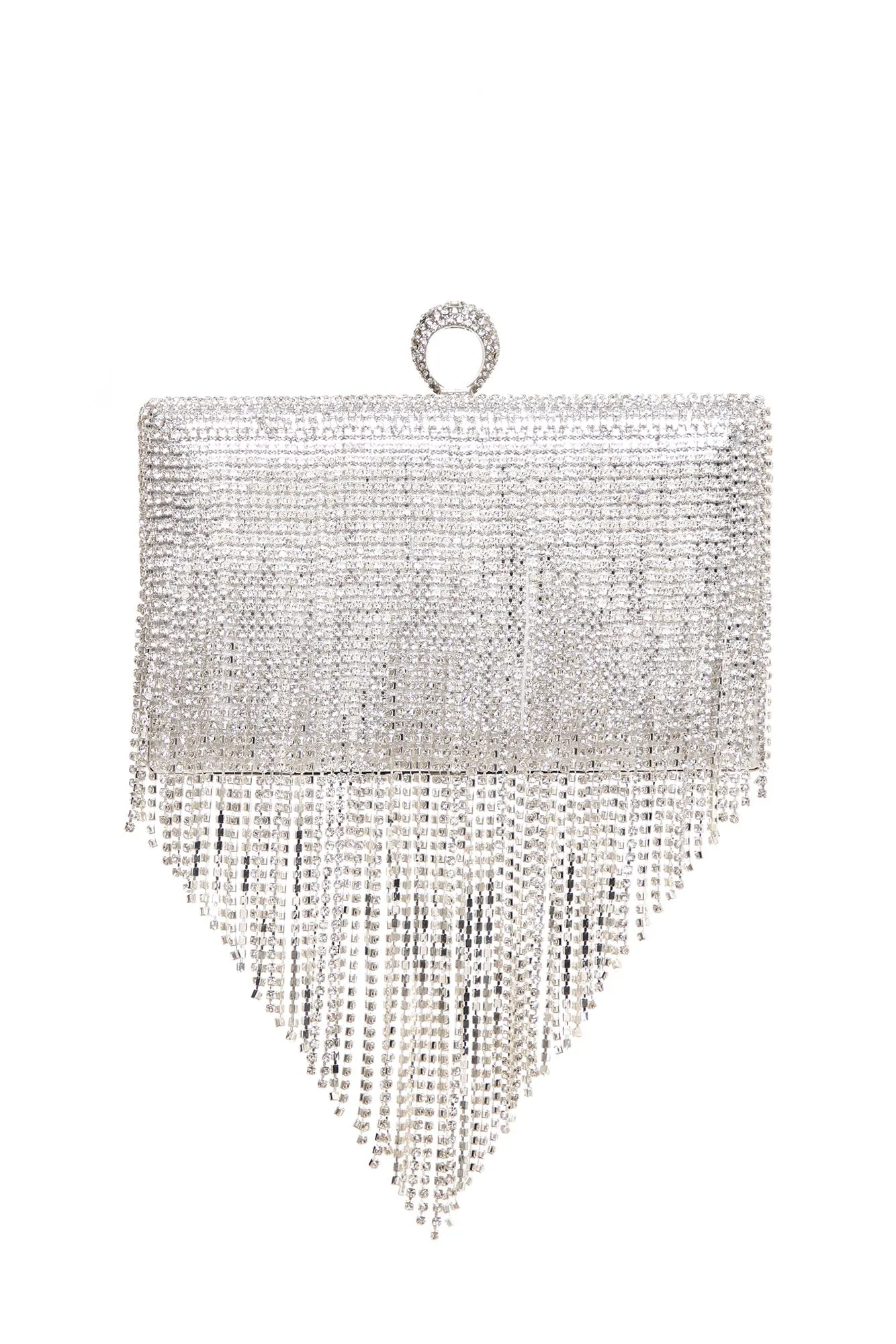 Best Night Out Waterfall Clutch - Silver
