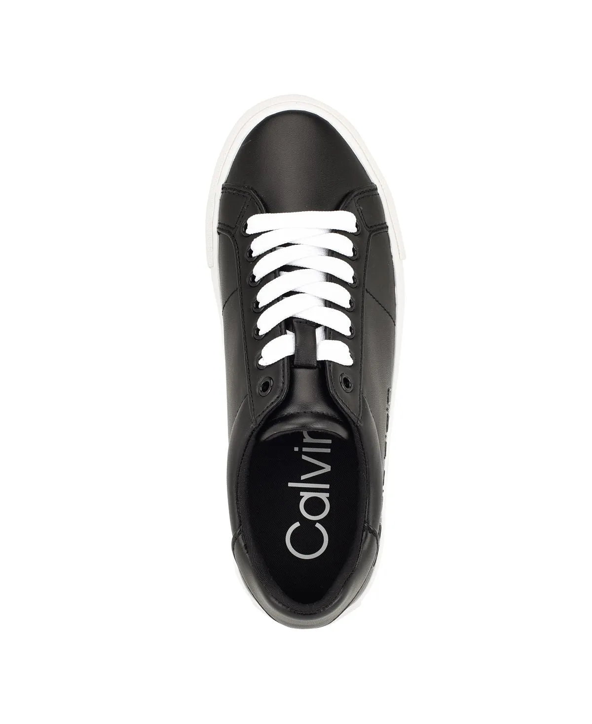 Calvin Klein Women's Camzy Lace-Up Round Toe Casual Sneakers, Black