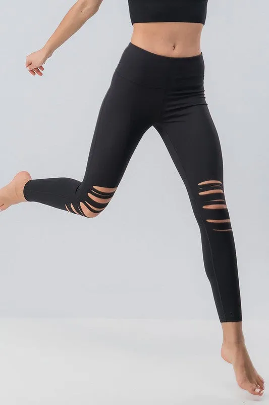 *CUTOUT LEGGINGS BLACK