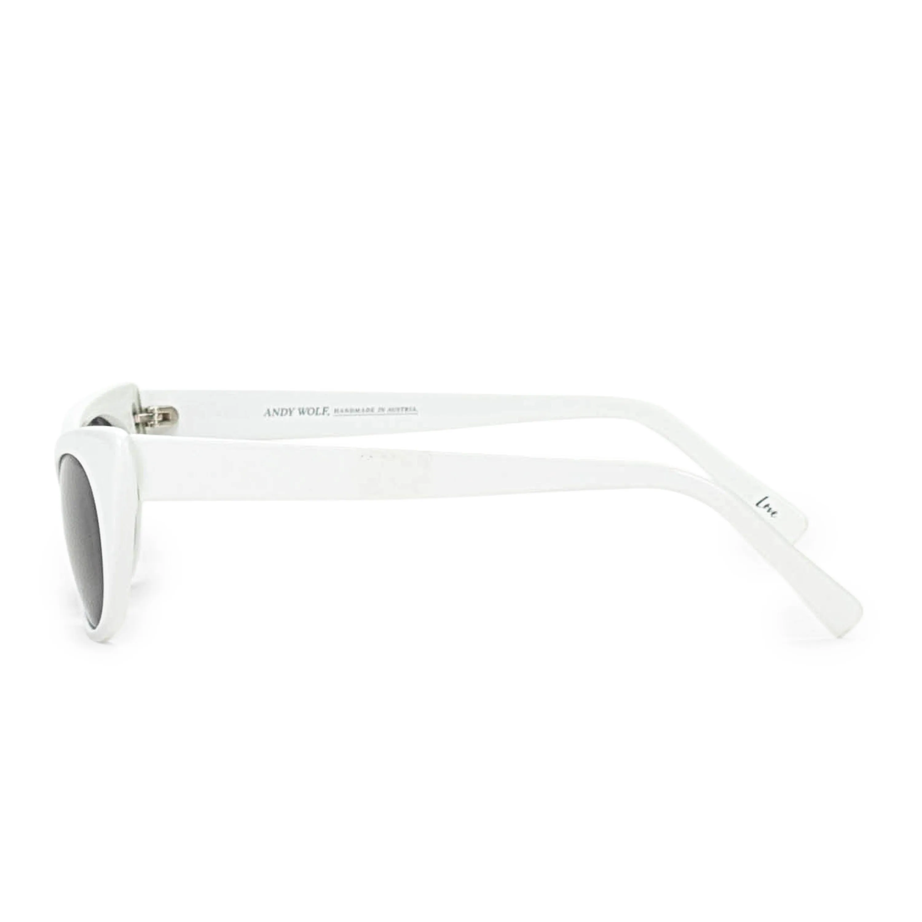 EZRA POINTED CAT EYE WHITE SUNGLASSES