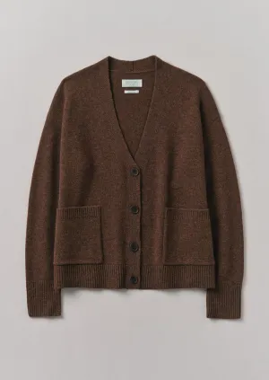 Ffion Wool Cashmere Boxy Cardigan | Pecan
