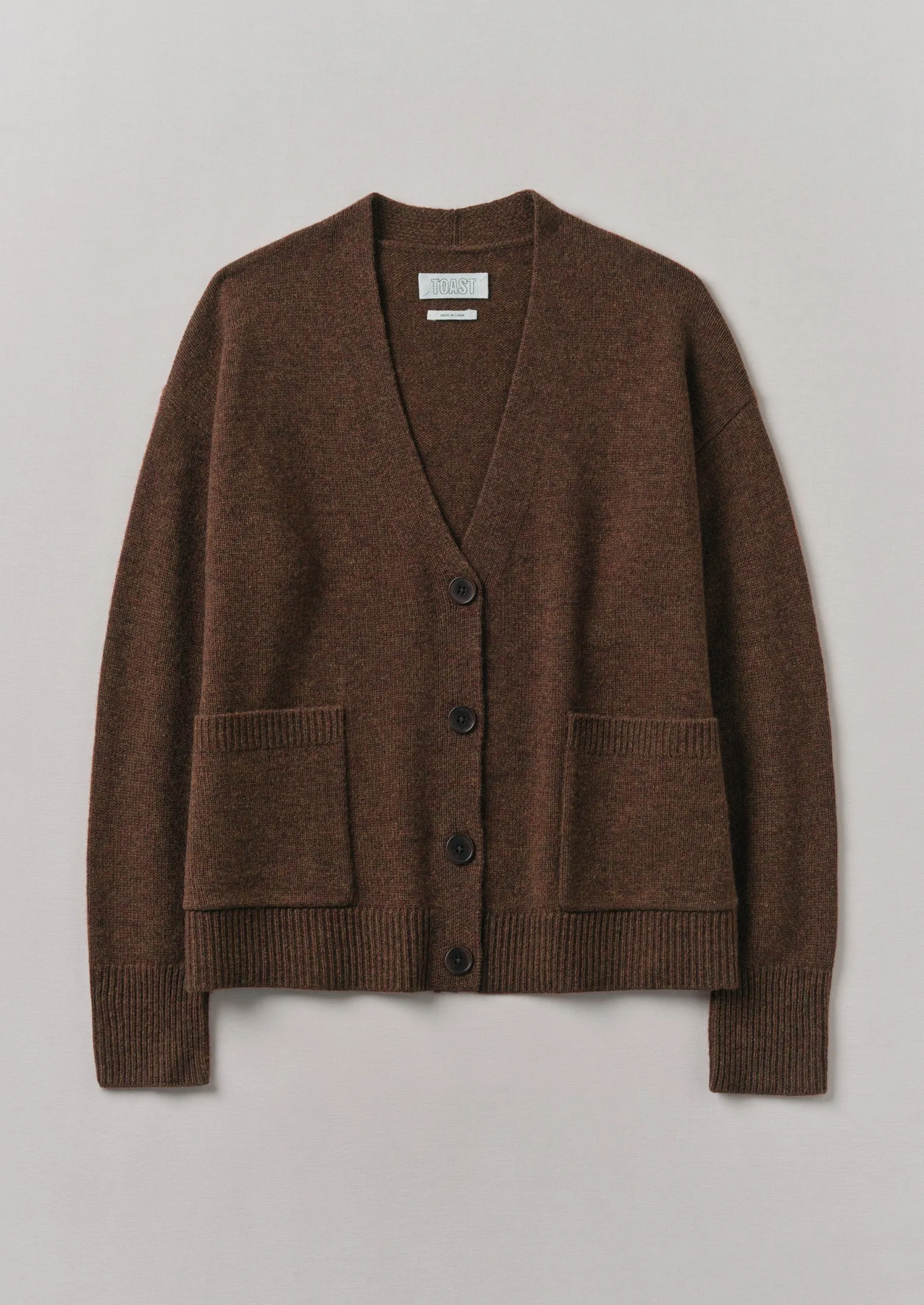 Ffion Wool Cashmere Boxy Cardigan | Pecan