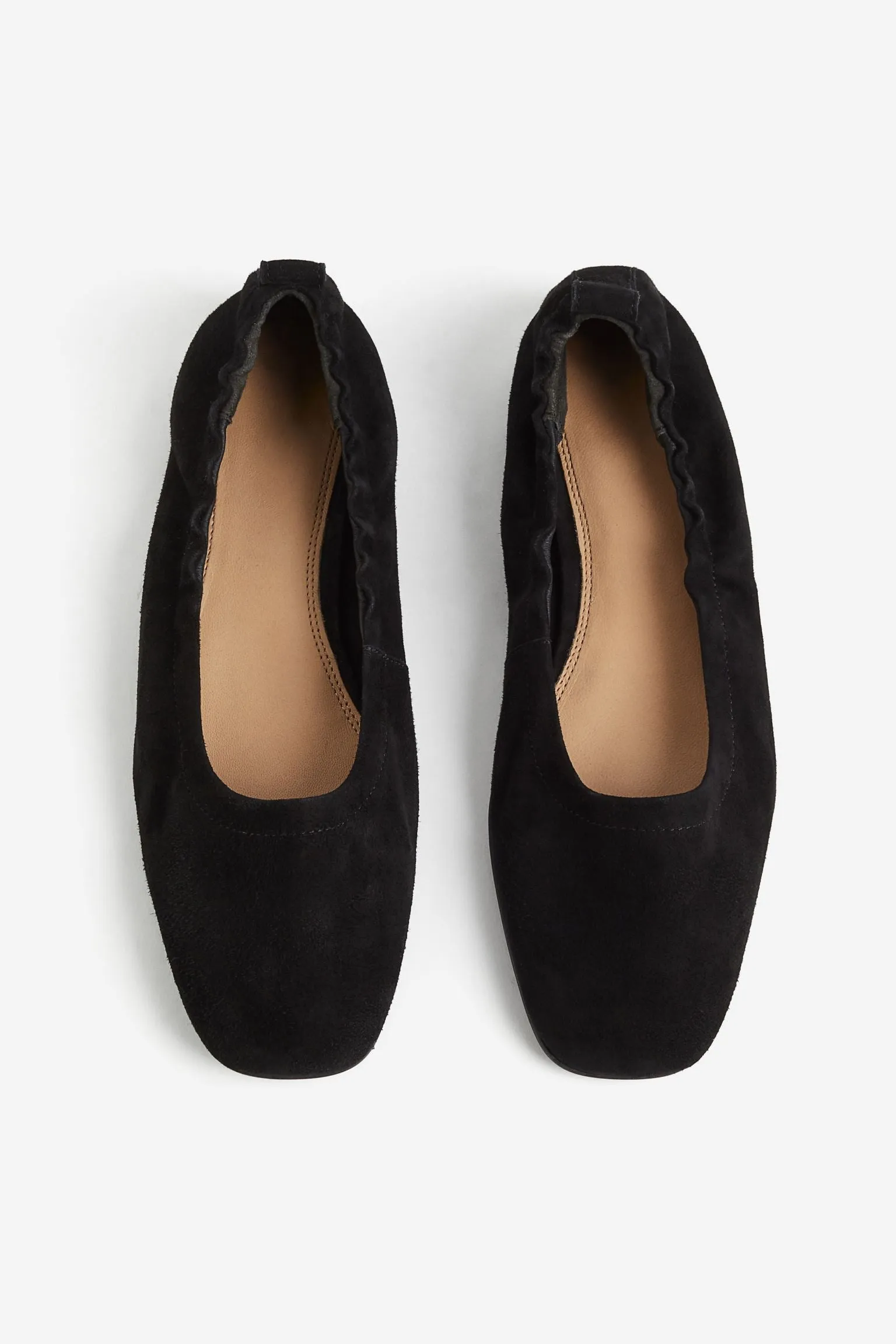 H&M Suede ballet flats, black