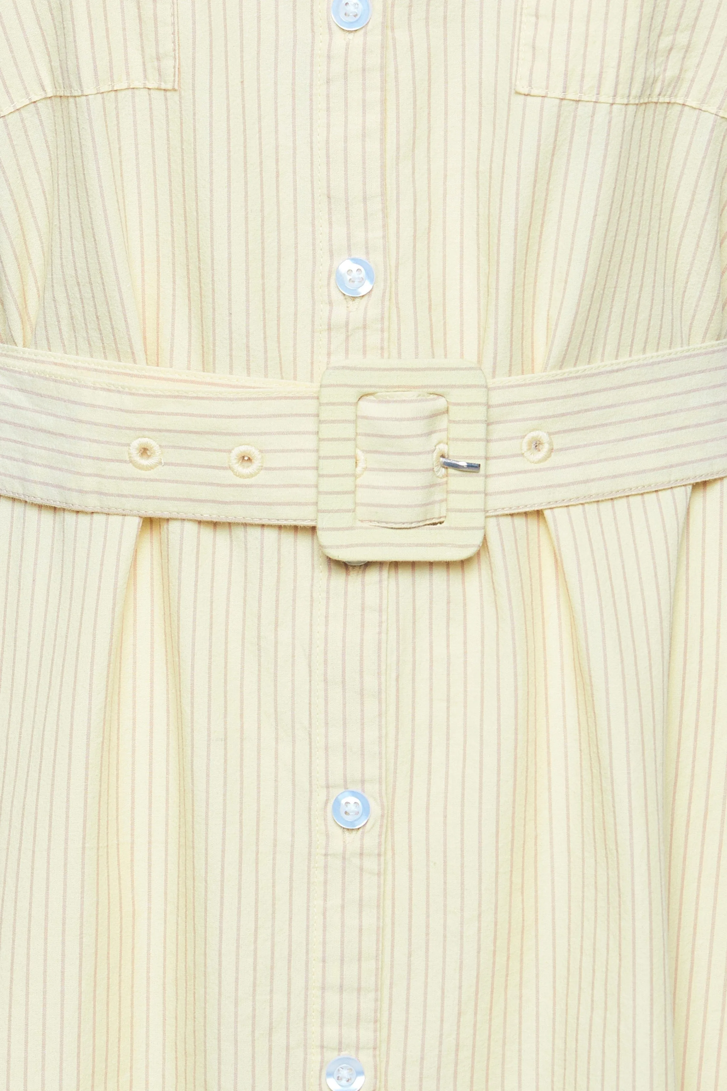Hinavi Dress in French Vanilla Stripe Yellow