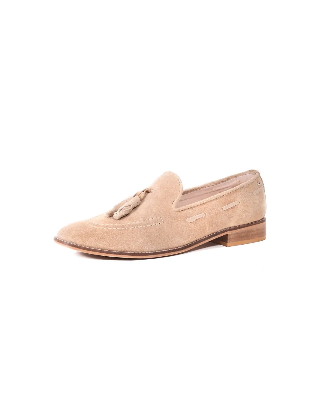 Italia Suede Tassel Loafers in Beige [Limited Edition]