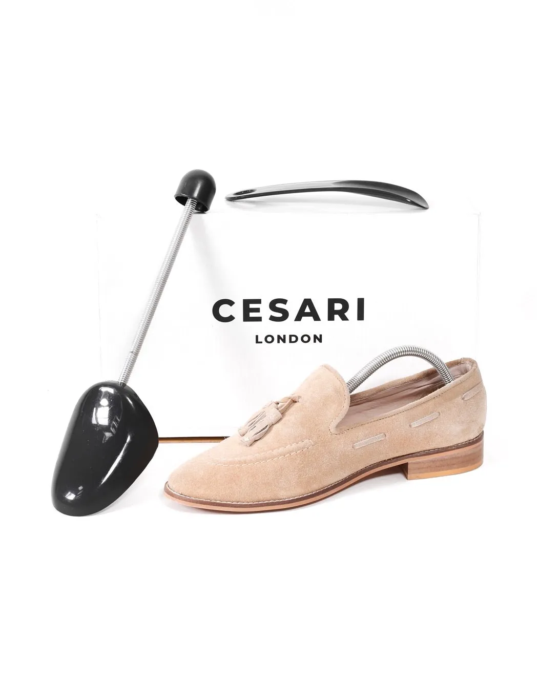 Italia Suede Tassel Loafers in Beige [Limited Edition]