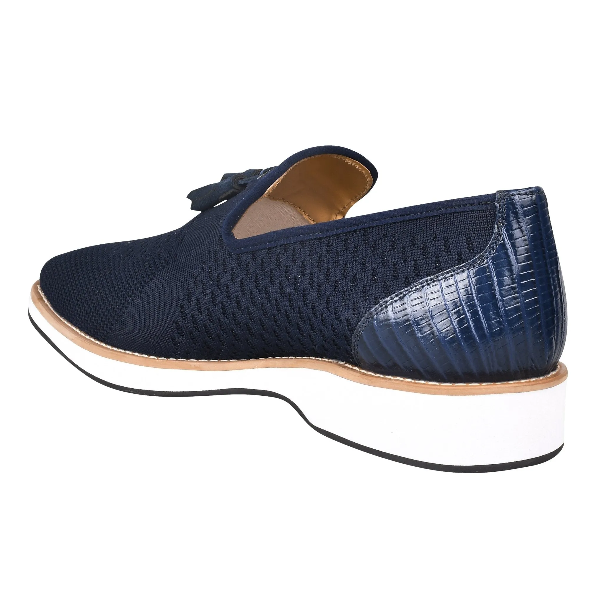 Jean Leather Textile Casual Loafers