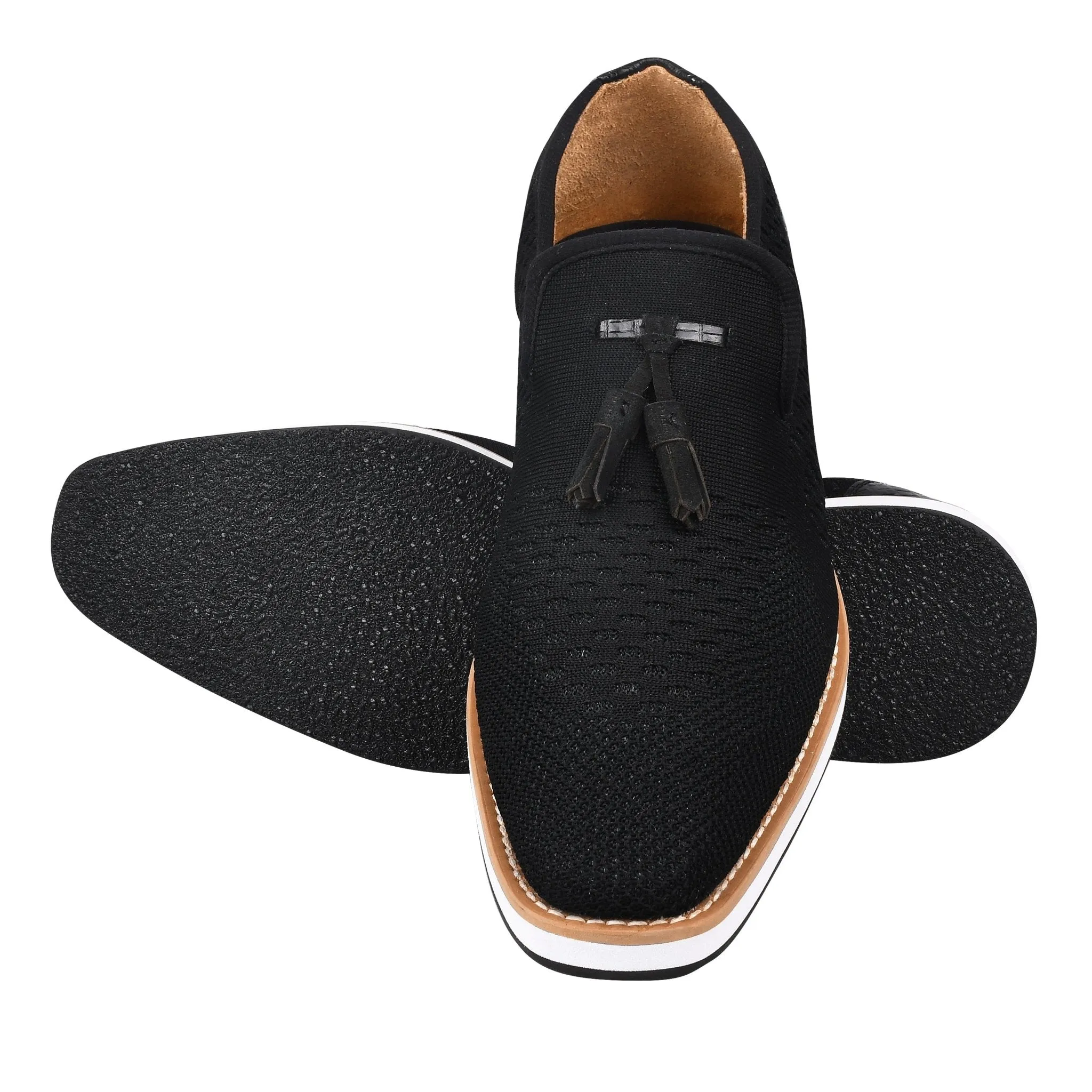Jean Leather Textile Casual Loafers