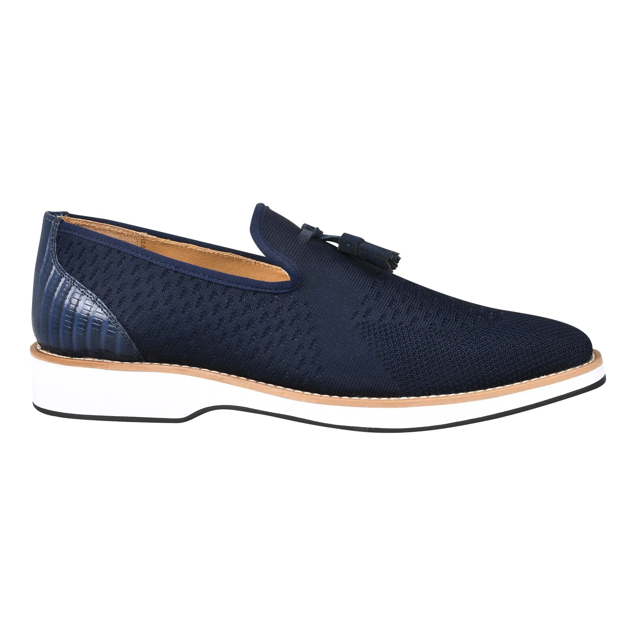 Jean Leather Textile Casual Loafers