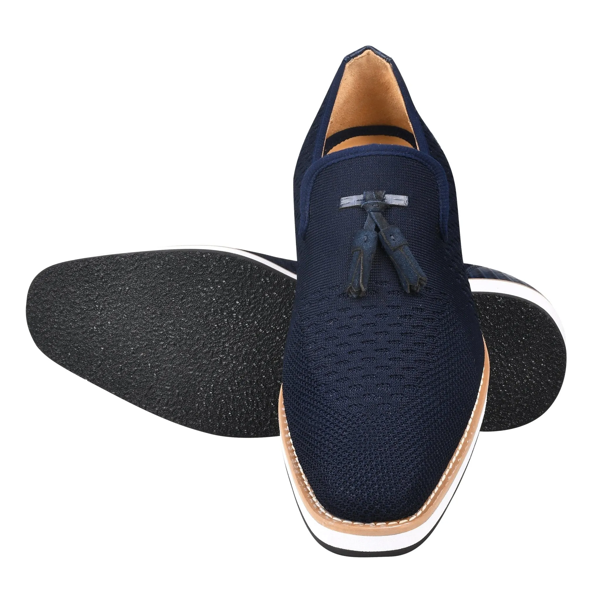 Jean Leather Textile Casual Loafers