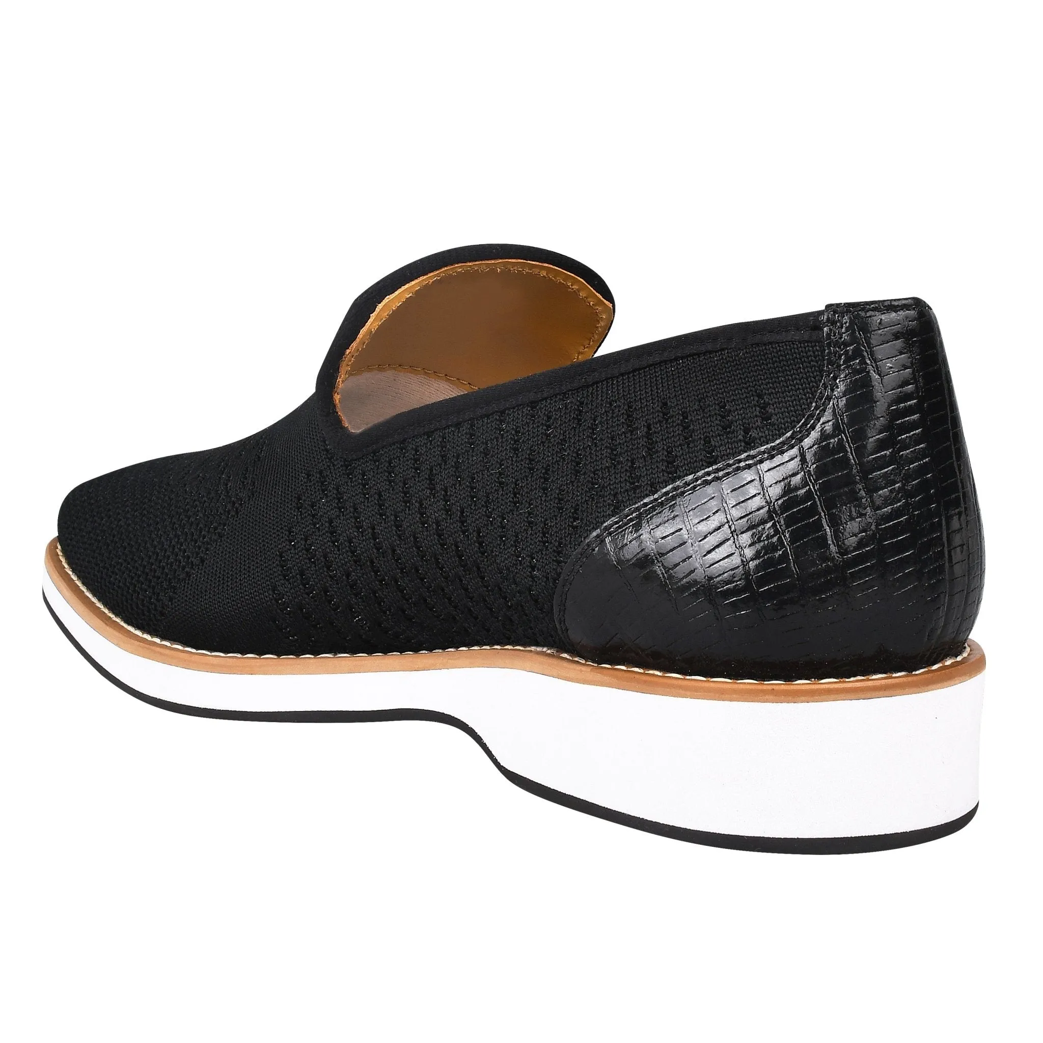 Jean Leather Textile Casual Loafers