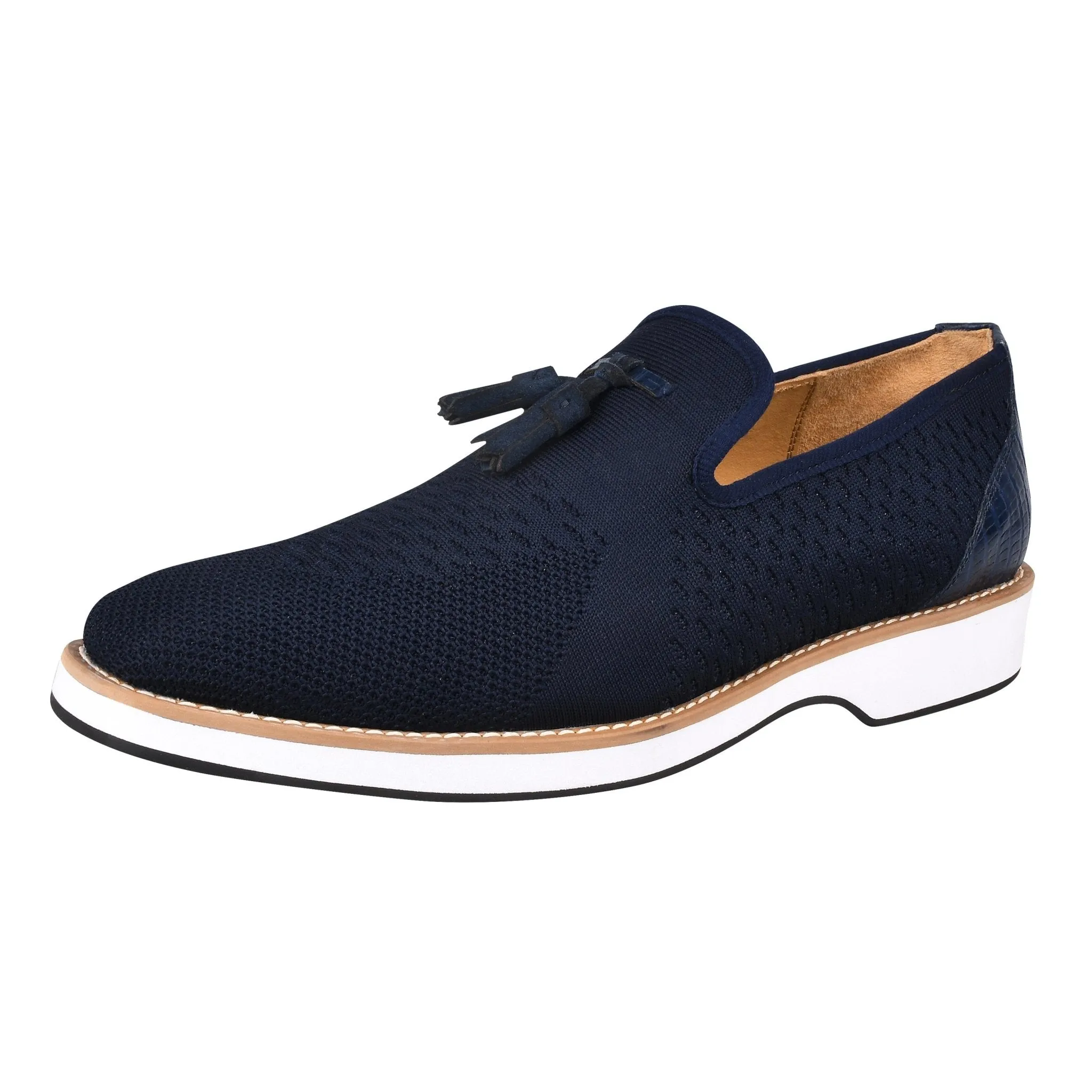 Jean Leather Textile Casual Loafers