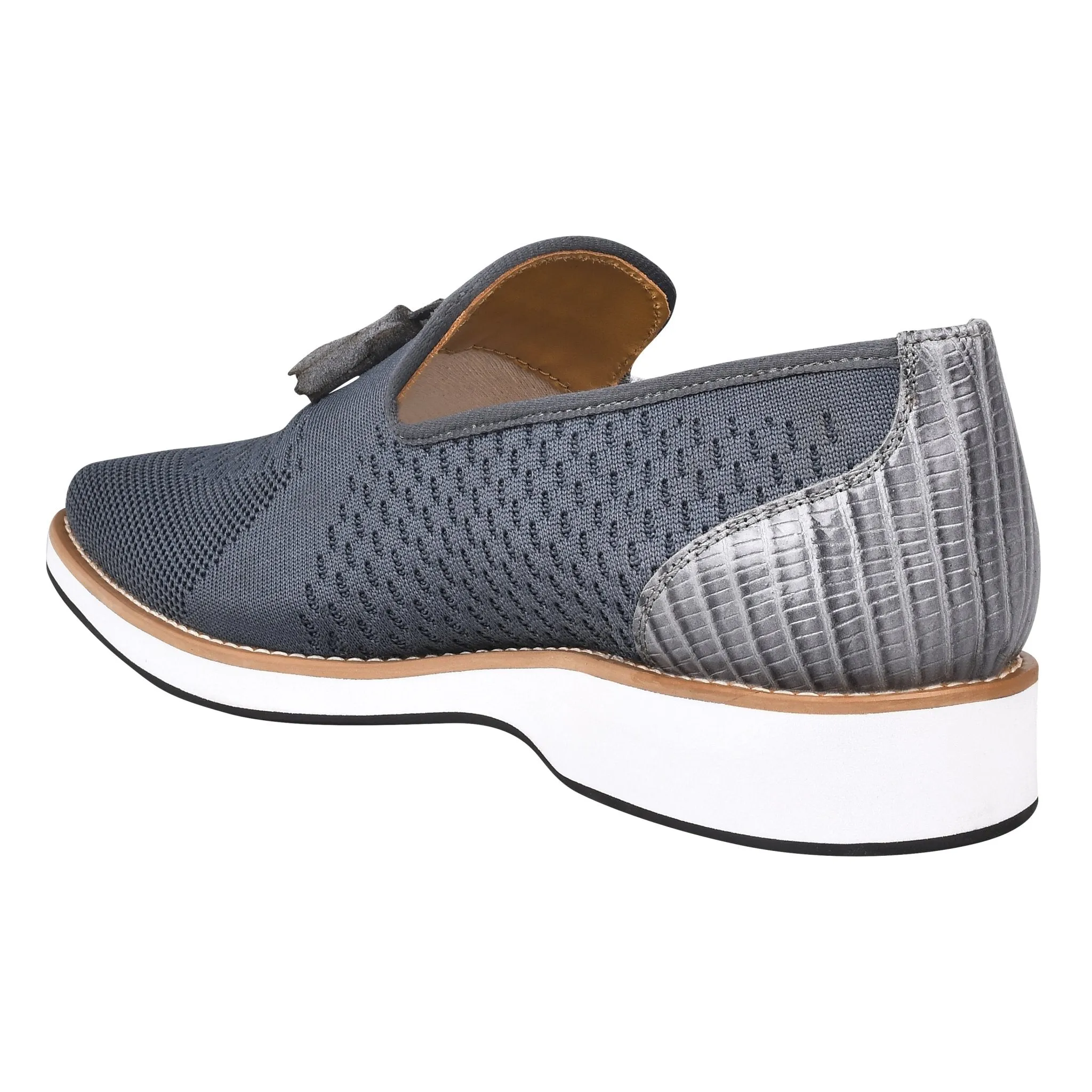 Jean Leather Textile Casual Loafers