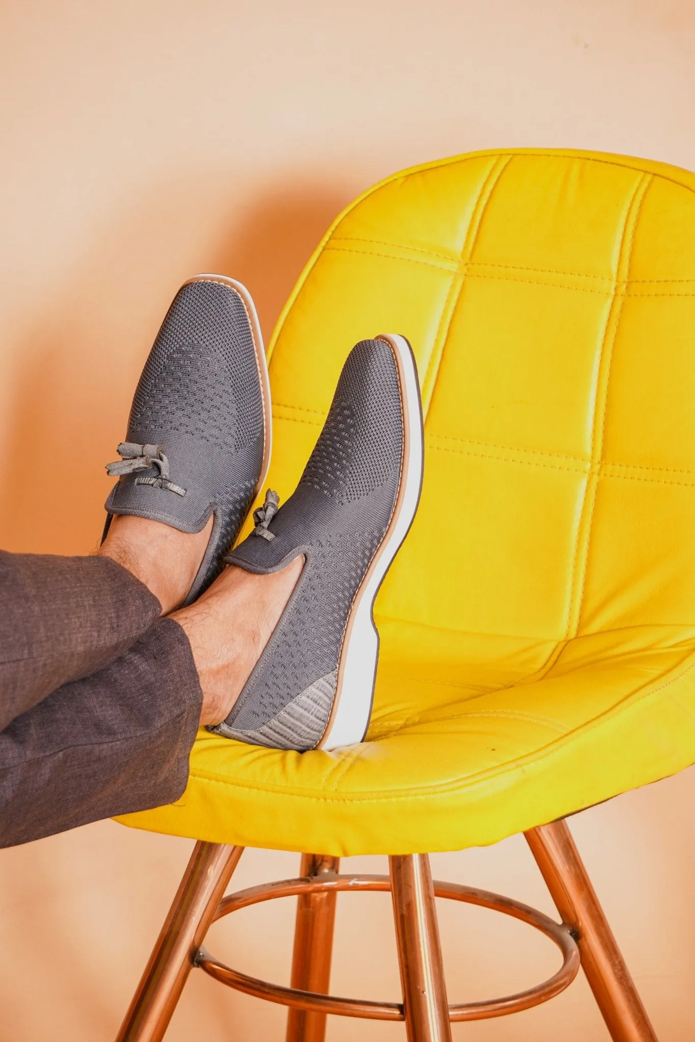 Jean Leather Textile Casual Loafers