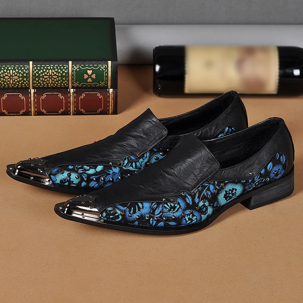Men Oxfords with Decoration Steel Toe Printed