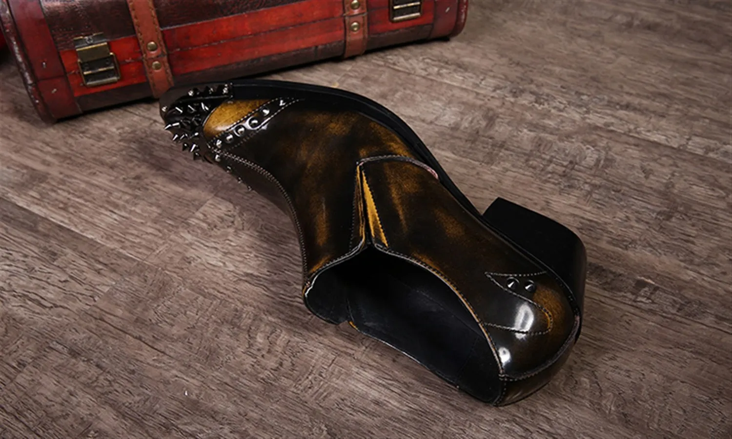 Men Pointed Steel Toe Oxfords
