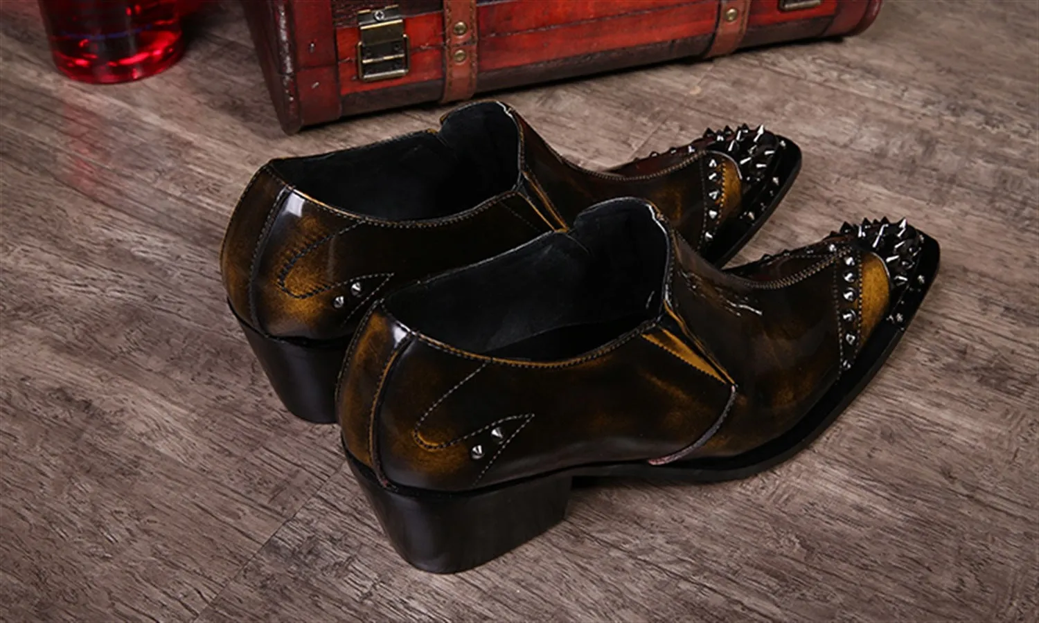 Men Pointed Steel Toe Oxfords