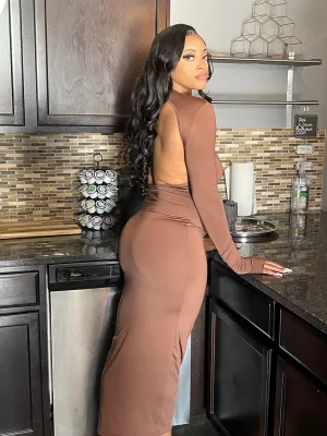 Night Out Maxi Dress - Brown