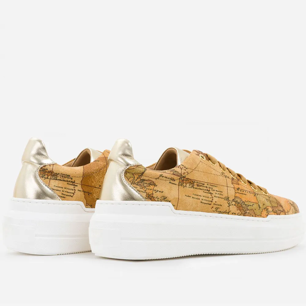 Scarpe Donna 1A Classe Alviero Martini Sneakers in Canvas Colore Natural linea Geo Brinato P313