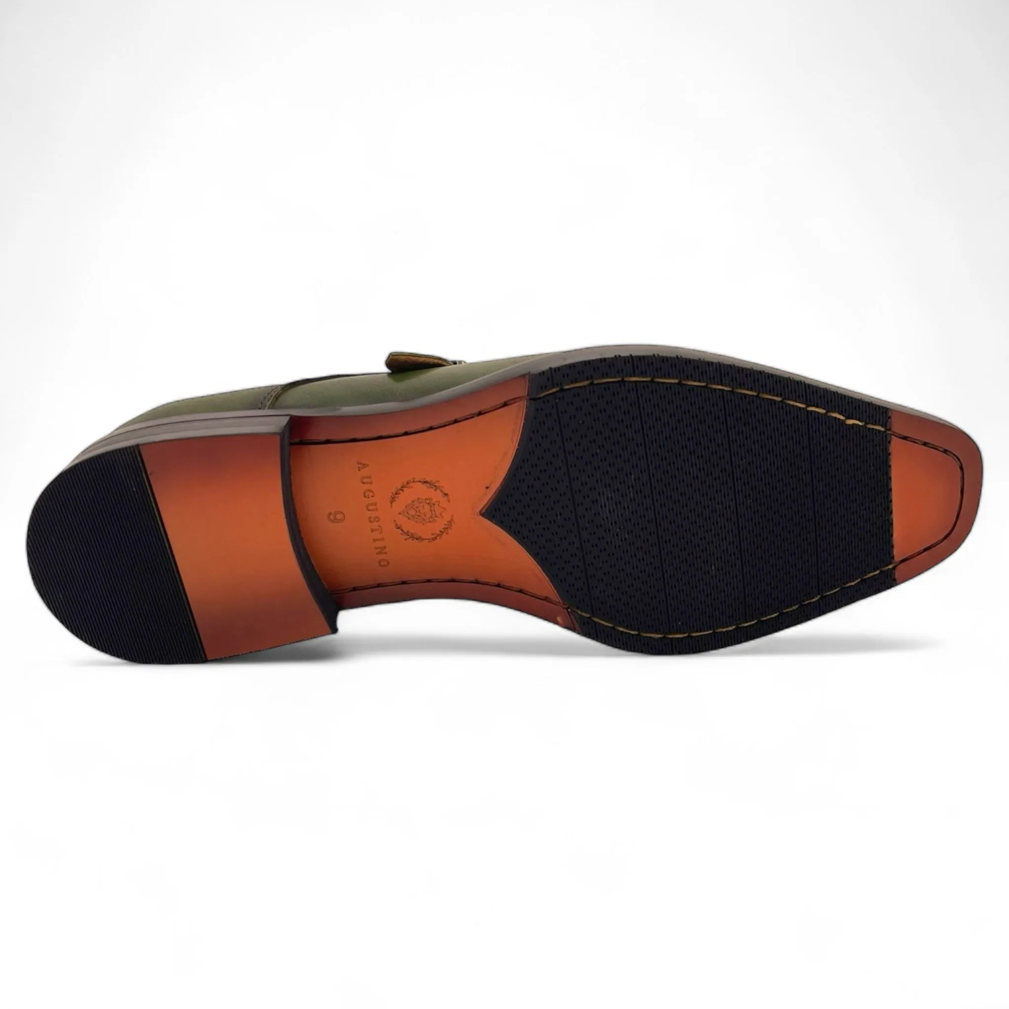 Single Monk Leather Shoe with Patina Finish