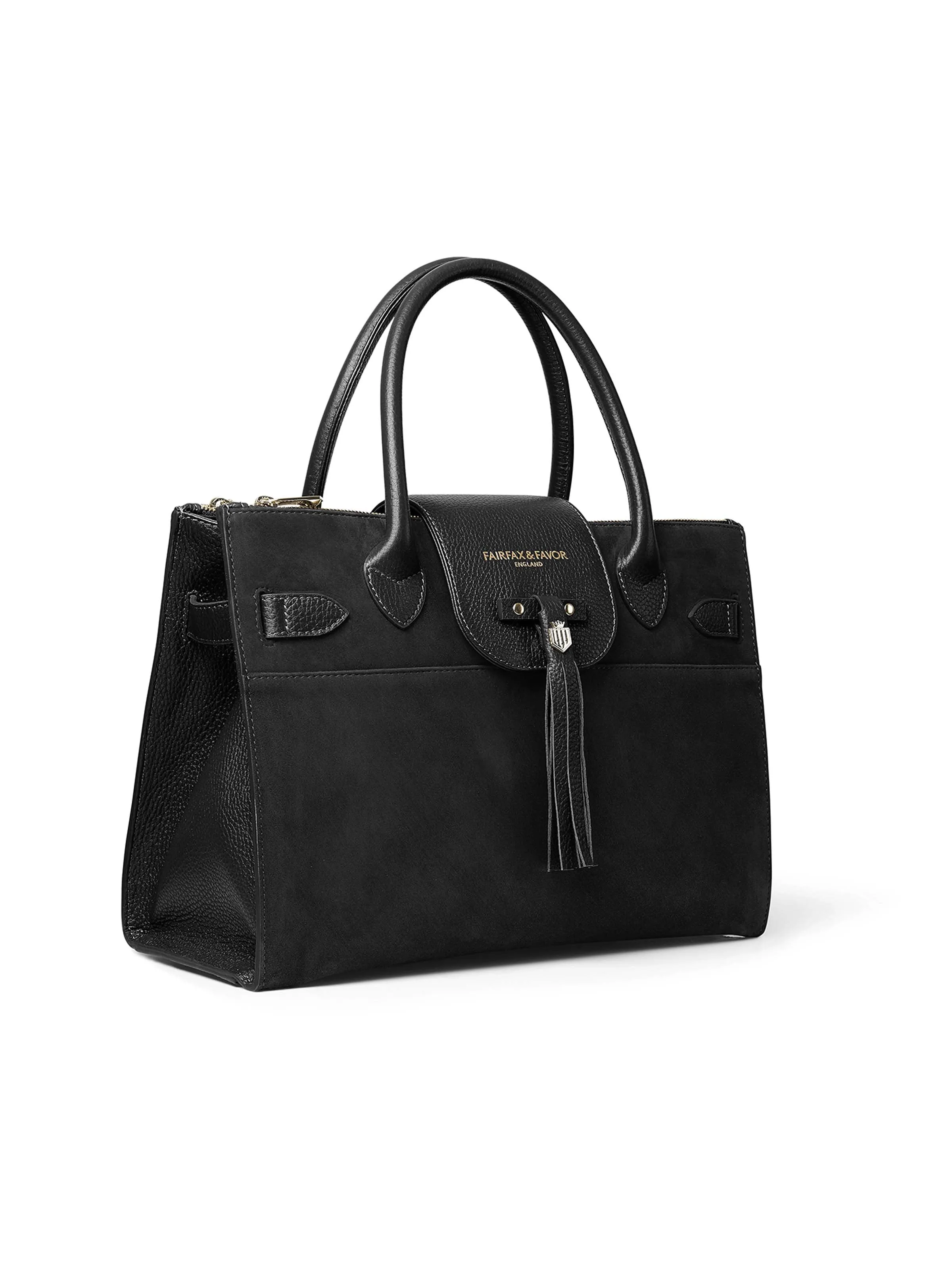 The Windsor Work Bag - Black Suede