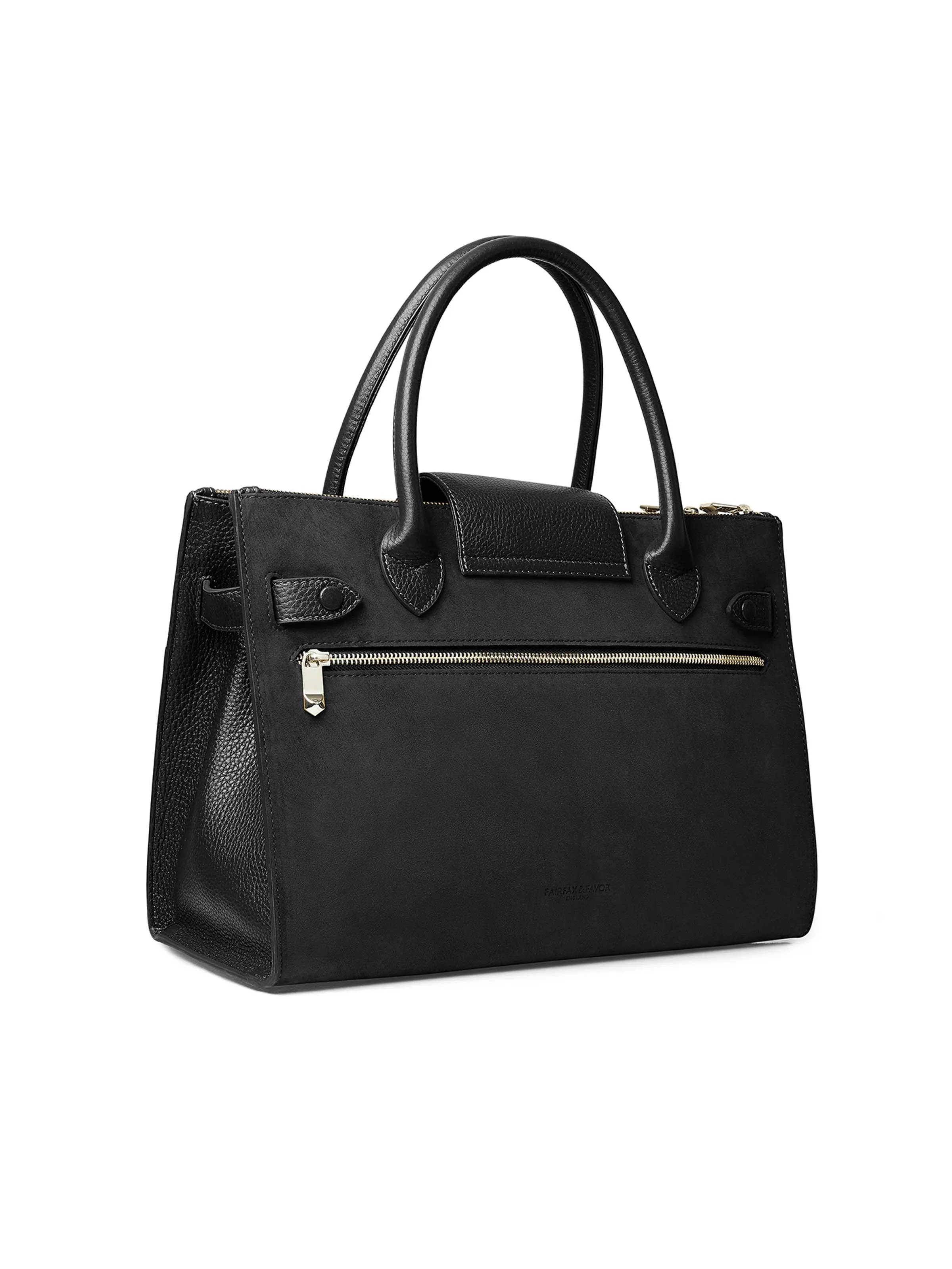 The Windsor Work Bag - Black Suede
