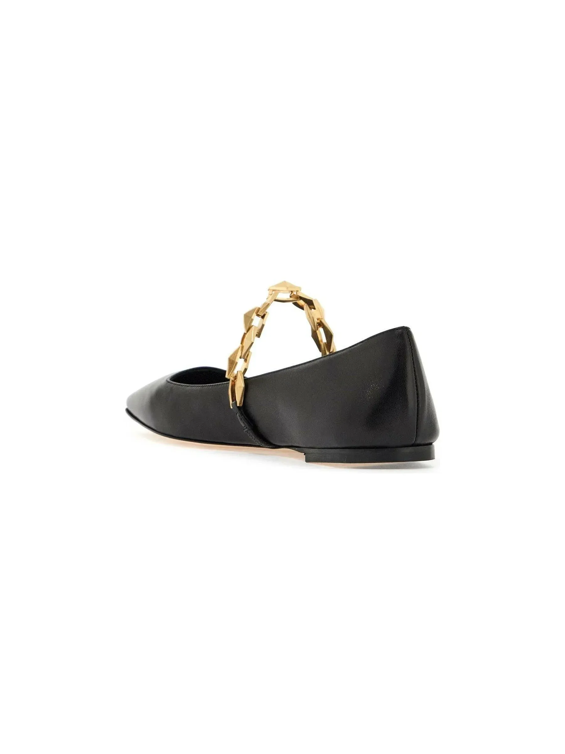 Tilda Chain Leather Ballerina Flats