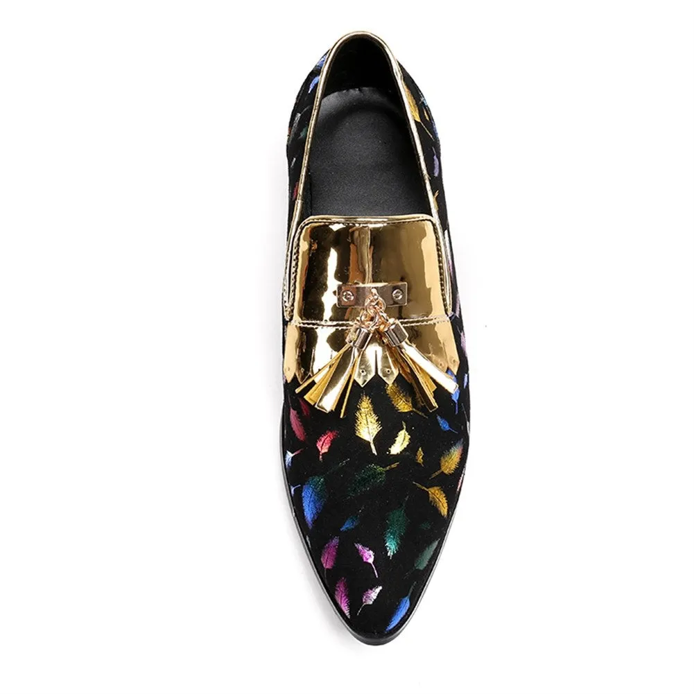 Two Tones Pointed Printed Slip on Men Oxfords