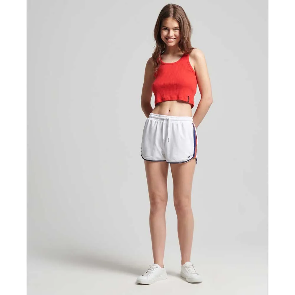 Vintage Stripe Racer Short - Wit