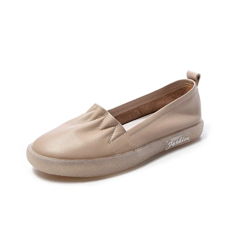 Women Soft Leather Casual Flats Shoes