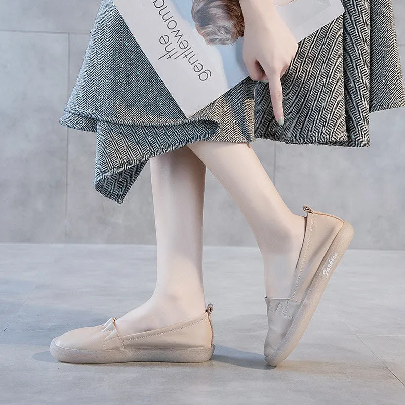 Women Soft Leather Casual Flats Shoes