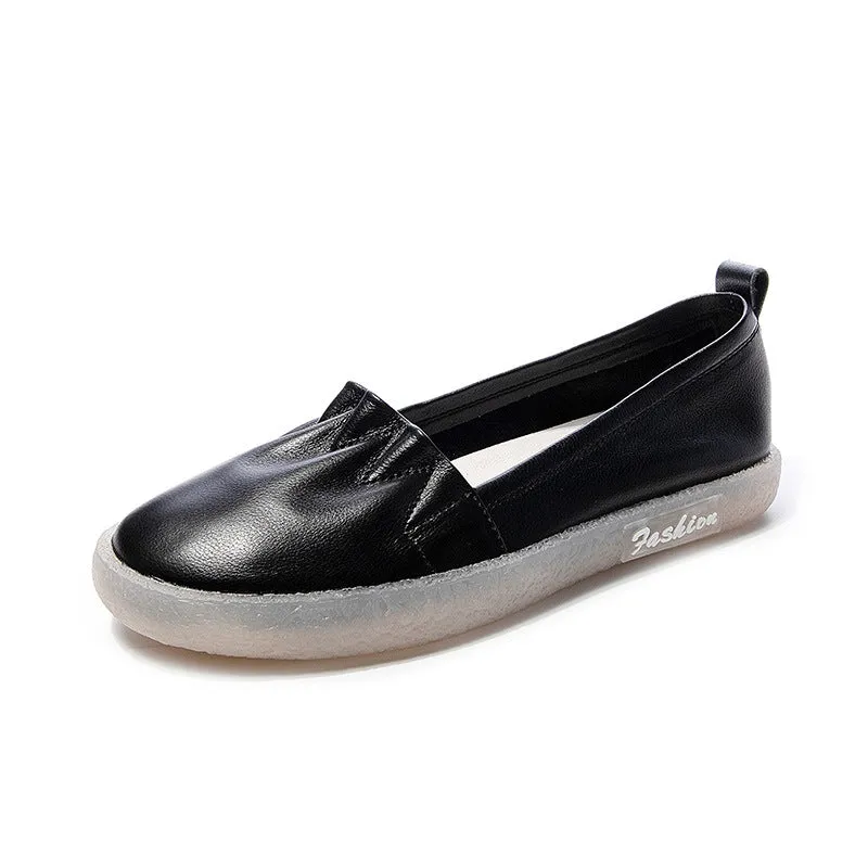 Women Soft Leather Casual Flats Shoes