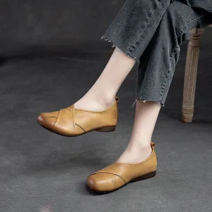Women Solid Soft Leather Casual Flats