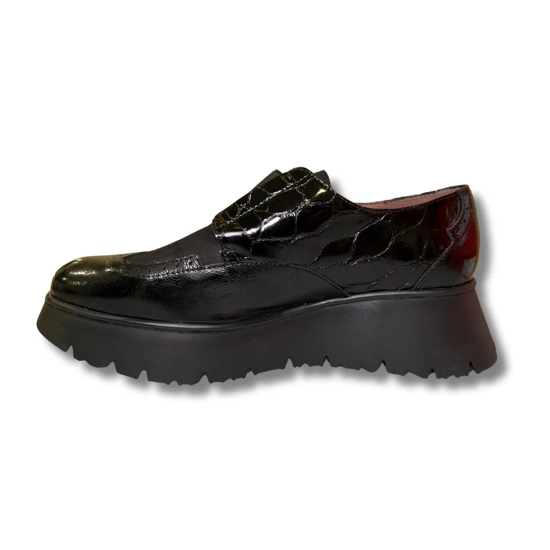 Wonders Womens Salva Platform Shoe C-7313 Black/Black