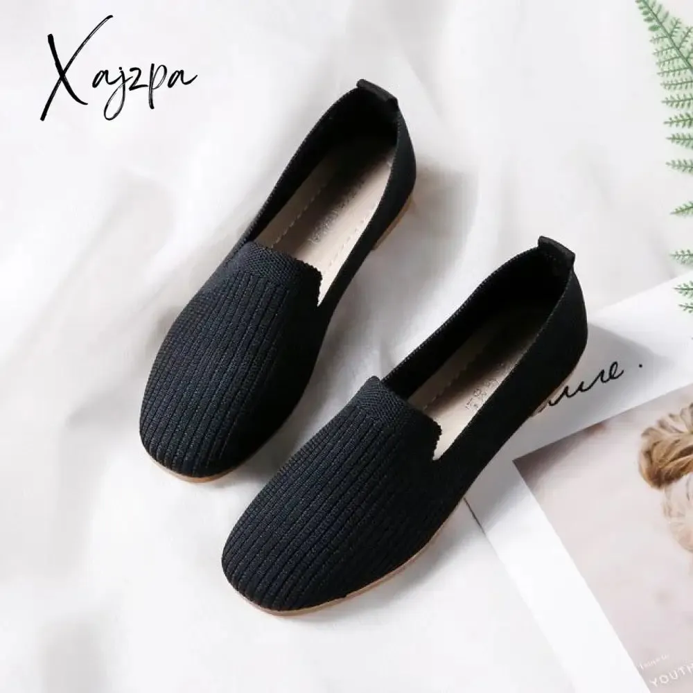 Xajzpa - Women's Casual Shoes Knitting Fabric Breathable Flats